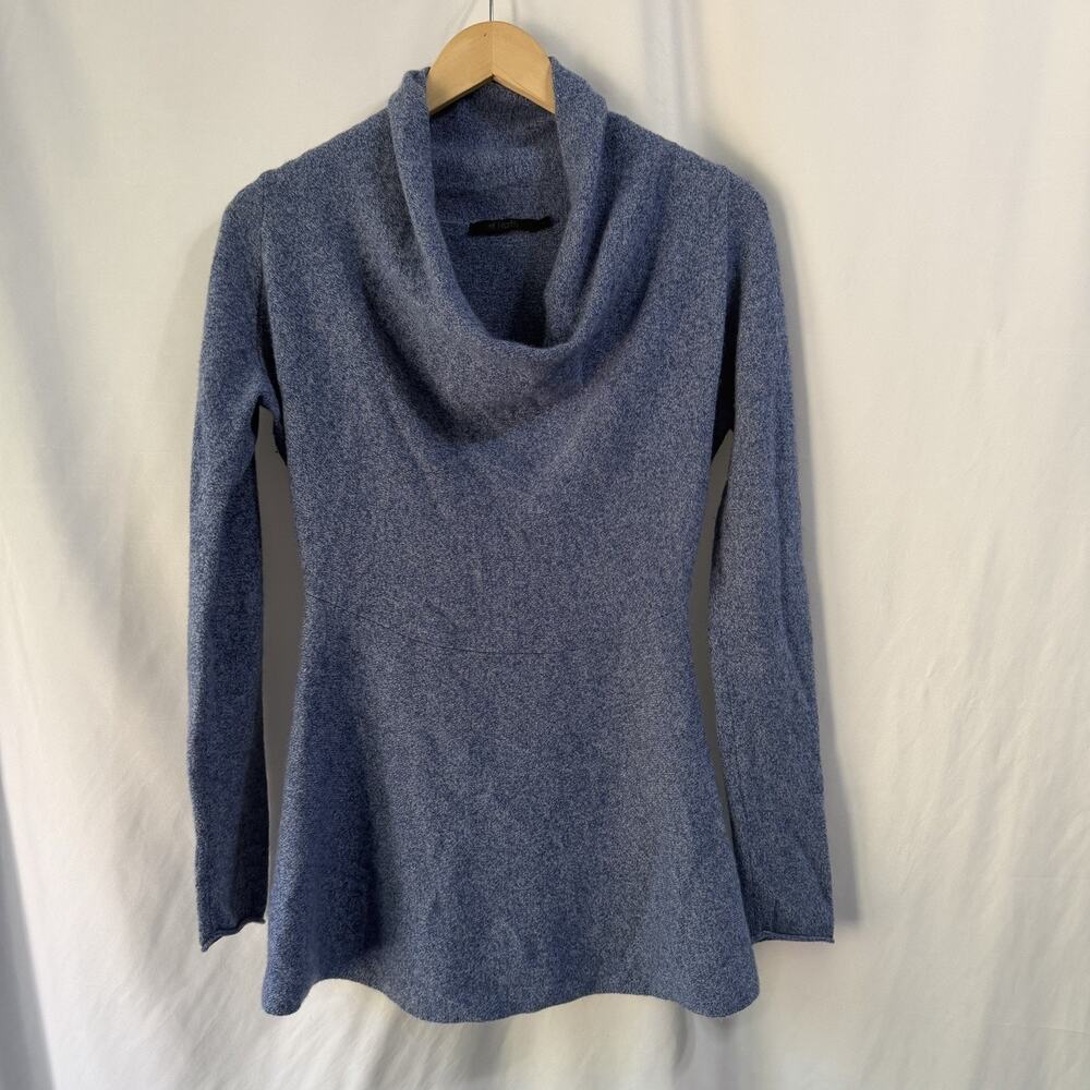 Raffi 100% Cashmere Cowl Neck Sweater Small Blue Pullover Long Sleeve Tunic